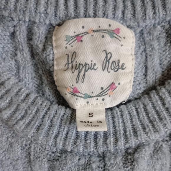 Hippie Rose Cable Knit Cropped Sweater - Picture 6 of 8